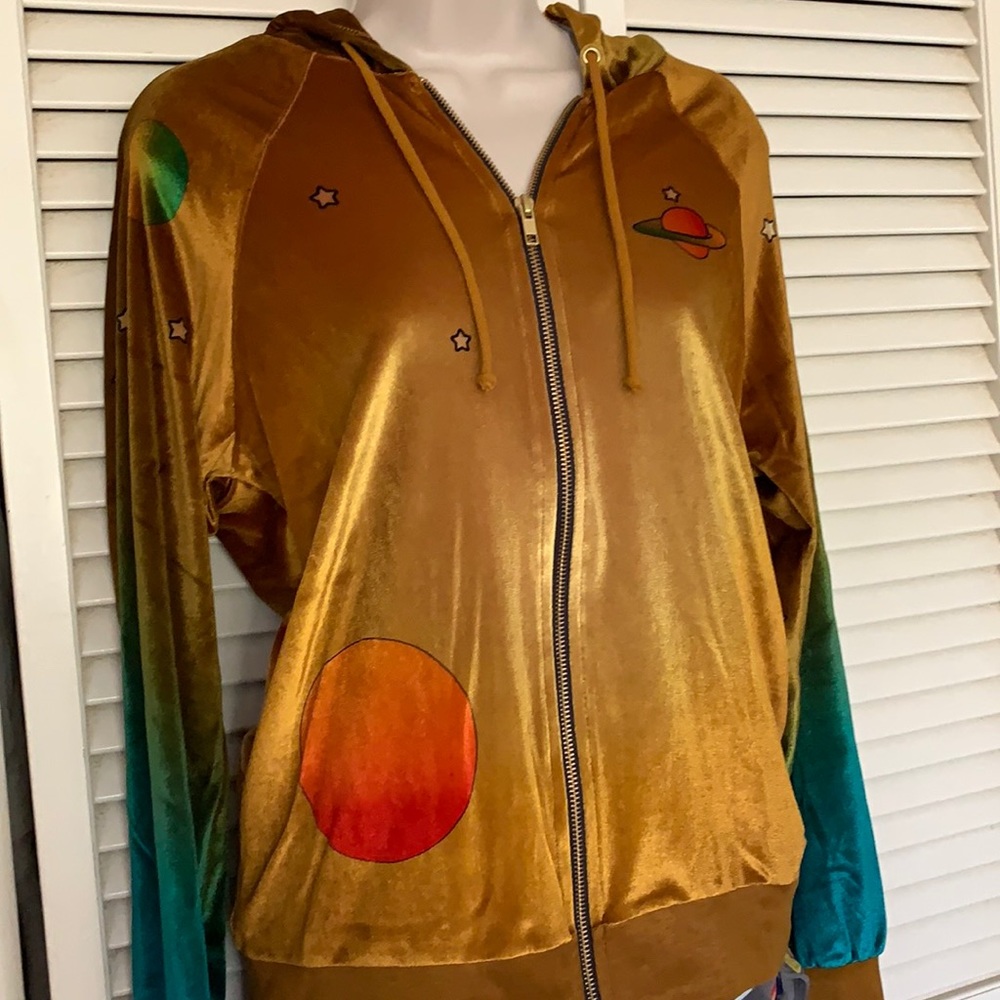 Aviator Nation galaxy velvet hoodie